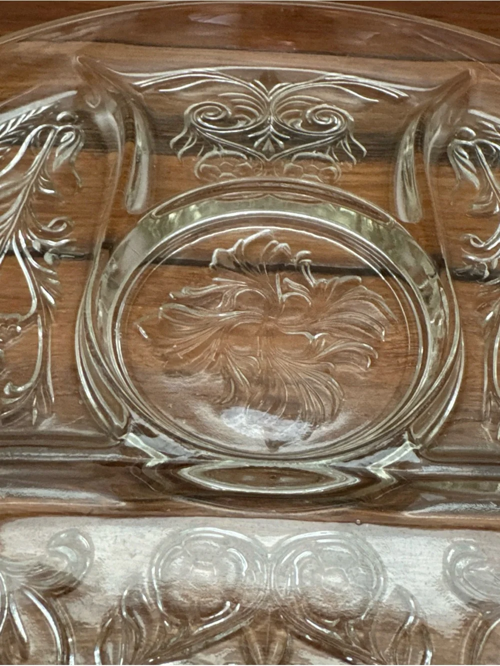 Divided Pressed Clear Glass 11 1/2
